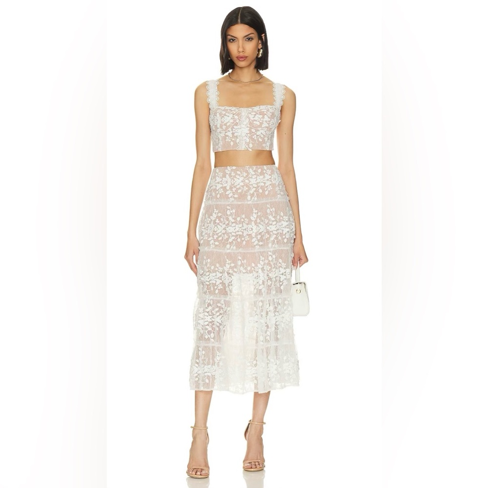 Bronx and Banco ‘Megan Two Piece Lace Set’ White Size US Small / US 4 / AUS 8
